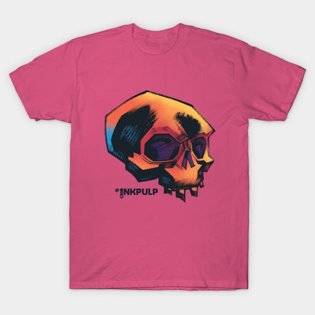 Psychedelic Inkpulp Skull 1 T-Shirt by INKPULP